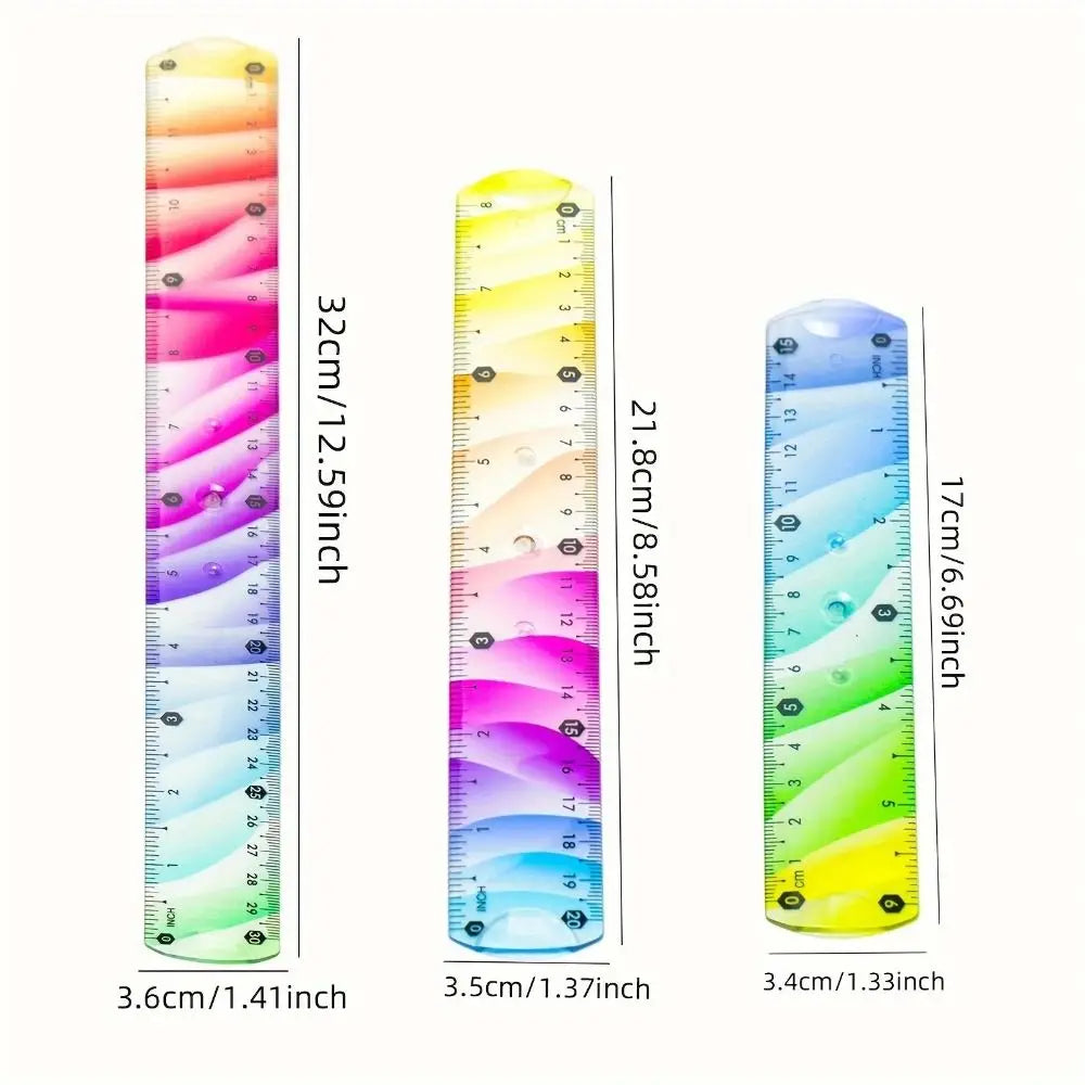 Multifunctional Plastic Soft Ruler Set Flexible Freely Bendable Set Square 20/30CM Drawing Measuring Tools Protractor Gift
