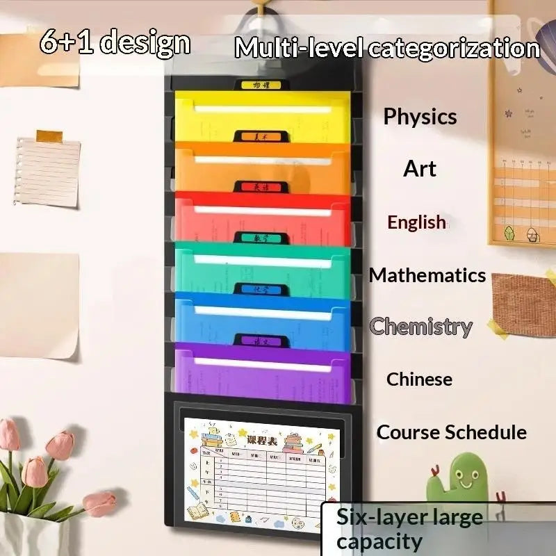 New! File Organizer Folder Hanging Long Size Bond Paper Wall-Mounted Rainbow Classification Large Capacity Office Folder