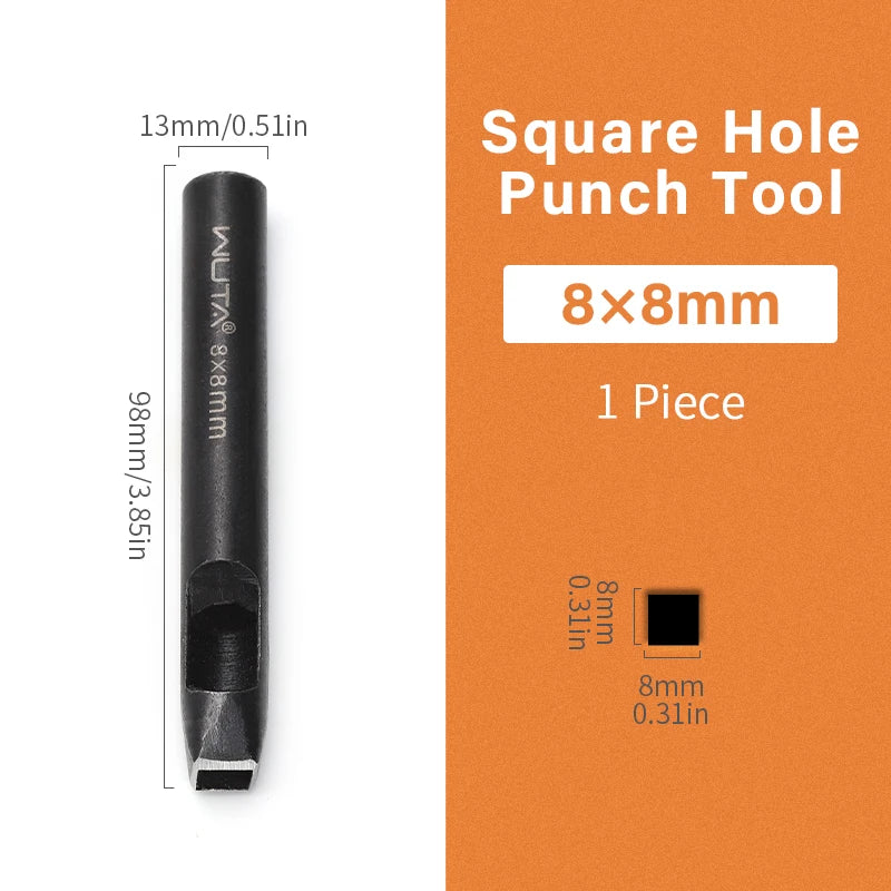 WUTA Basic 1pc Square Leather Punch Rectangle Hollow Oblong Hole Puncher Belt Strap Watch Band Cutter DIY Craft Leather Tools