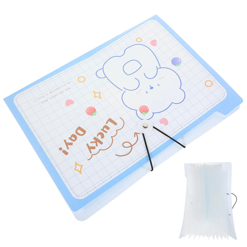 2Pcs Plastic File Folder with Multiple Pockets Expanding Accordion Design File Bag for Documents Checks Currency Letters