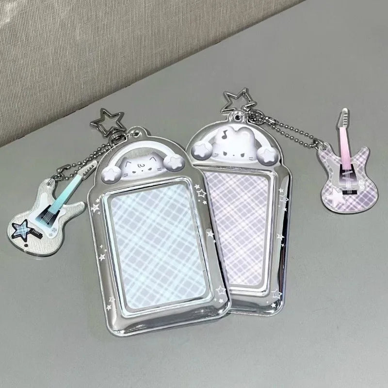 Ins Cat Photo Card Holder Kpop Photo Card Display Pendant Student ID Card Protective Cover Kpop Supplies