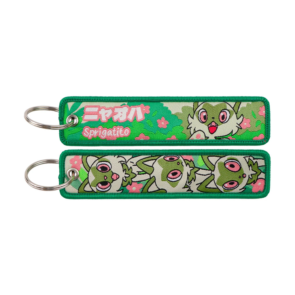 Kawaii Japanese Elf Anime Embroidery Key Fobs Key Tag Motorcycles Cars Backpack Chaveiro Keychain Fashion Keyring Friends Gifts
