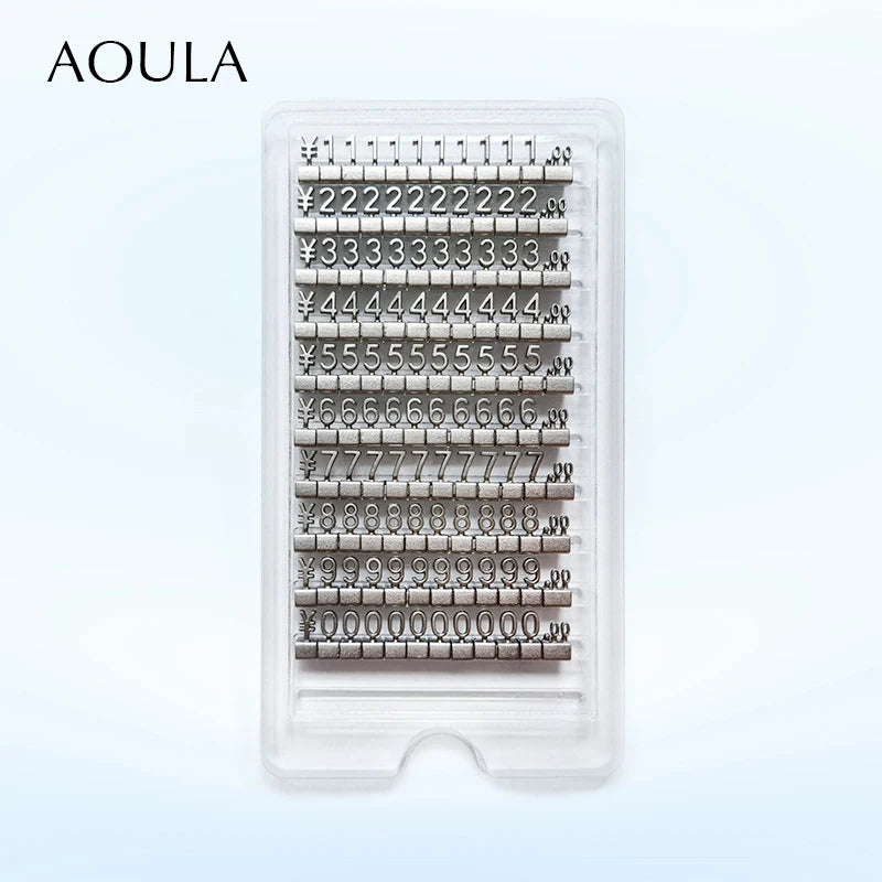 Lot of 10 Metal Mould Assembly Pricing Numbers Stickers Display Tags Digit Cube for Jewelry Shop Counter Price Number Sign Lable