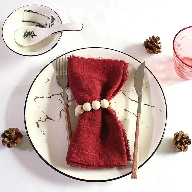 6PCS 43x43cm Dinner Table Rustic Decor Muslin Tea Towels, Birthday Decore Retro Cotton Cheesecloth, Cotton Gauze Wedding Napkins
