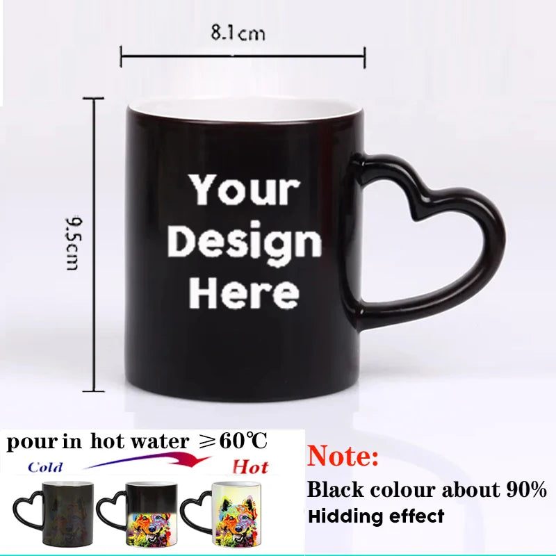 Personalised Magic Mugs Custom Colour Changing Cup Heat Activated Any Image Photo Or Text Printed On Mug Dad Mothers Day Gift
