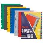 EAGLE A4 Binder Index Divider With Tabs,31 Pcs Multi-color Fit for 2/3/4/11 Ring Binder and Loose-leaf Notebook Dividers