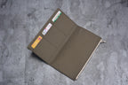 Canvas Zipper Card Holder for Travel Notebook, Canvas Storage Bag File Folder Refill Insert for Standard Journals Stationery