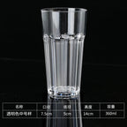 Acrylic Plastic Beer Mug PC Anti-fall Water Cup Heat-resistant Wine Glass Transparent Octagonal Cups KTV Bar Kitchen Restaurant