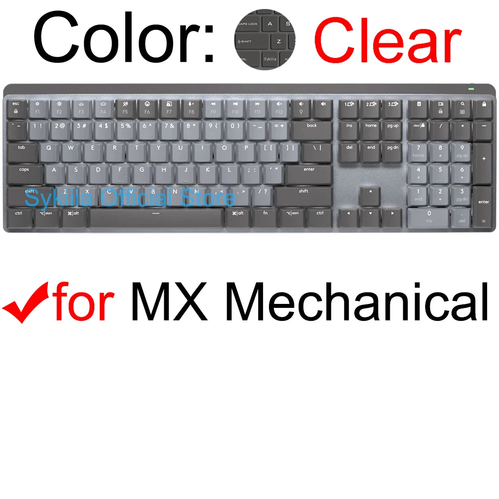 Keyboard Cover for Logitech MX KEYS S Mechanical Plus for Mac for Logi Protective Protector Skin Clear Silicone Case Accessories