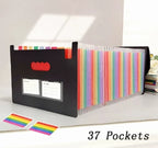 Rainbow 12-24-37Pocket Expanding File - A4 Accordion Folder, Portable Document/Bill/Receipt Holder for Organizing