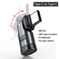 NNBILI 180 Rotation PD240W USB3.1 USBC to Type C OTG Adapter 5A Fast Charge Cable Converter for iPhone 16 MacBook Samsung Xiaomi