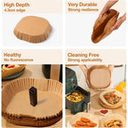 XXL 23CM Air Fryer Paper Square Parchment Paper Disposable Paper Liner Oil-proof Paper for 7-12 L AirFryer Oven Microwave Pan