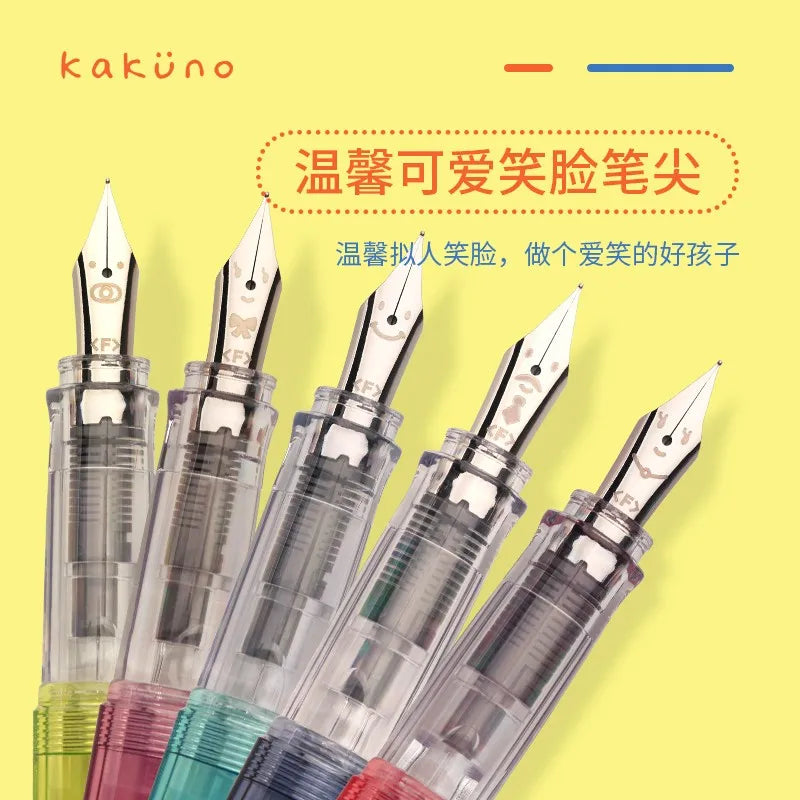 Pilot Kakuno Fountain Pen,Limited Edition Madoromi White (F/M Nib) for Students, Calligraphy& Daily Writing Japanese Stationery