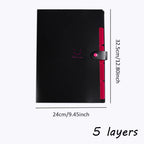 A4 Organ Folder 5 Layers Macaron Colors File Manager Storage Simple Folder for Student School and Office Stationery Supplies