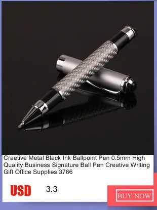 1 PC High Quality Luxury Full Metal Ballpoint Pen Silver Plating Ball Pens Business Writing Signing School Office Supplies 03733