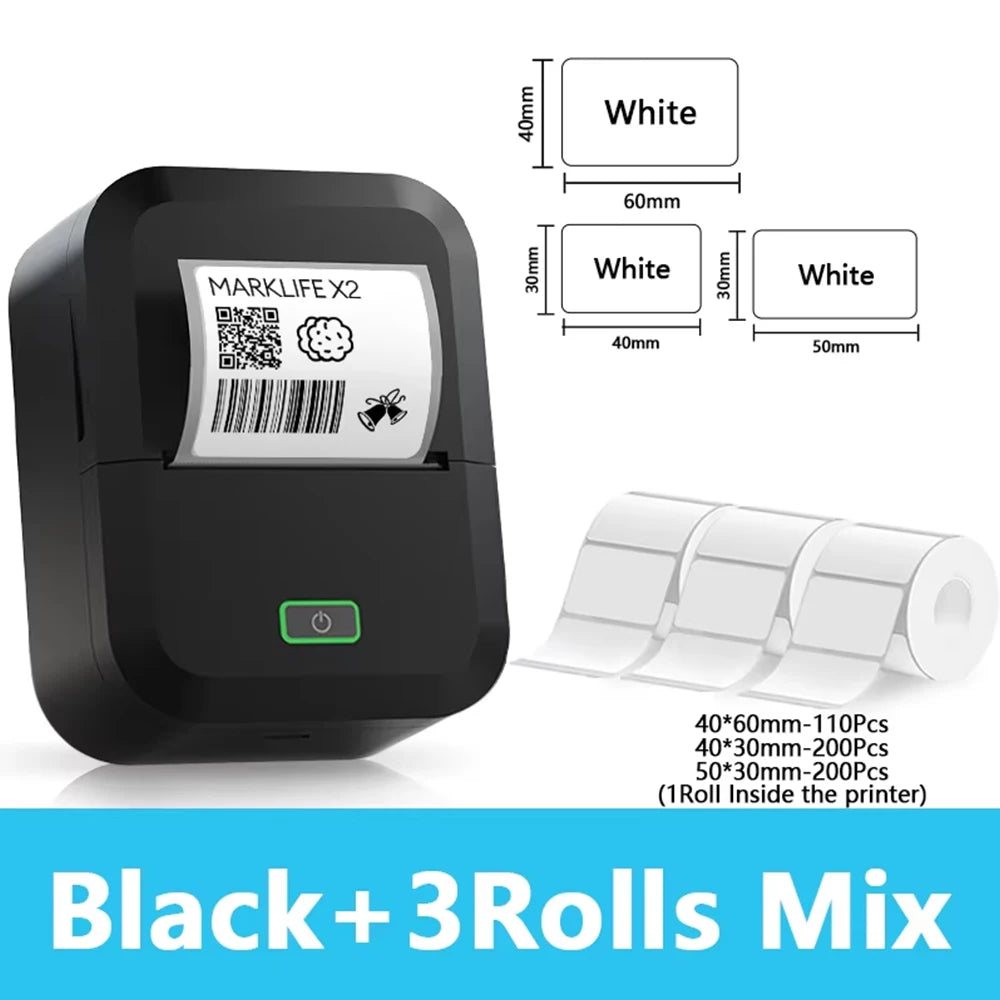 Marklif X2 Portable Thermal Printer Mini Pocket Printer Self-Adhesive Sticker Labeling Machine Similar as B21 B1 Printer Noink