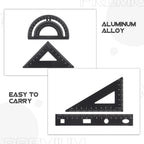 1Set Metal Math Drawing Set Includes Straight Ruler Triangle Plate Protractor for Students Architects Engineers Artists Portable