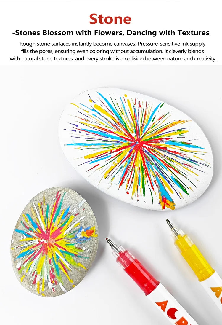 GuangNa 168/12 Colors High Gloss Acrylic Marker Pen Set,Hard Headed Drawing Pens,DIY Graffiti Paint Pen Stationery,GN.586