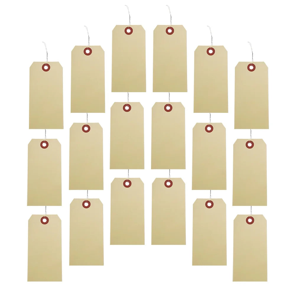 100 pcs Price Labels Manila Wire Tags Shipping Blank Packaging Tags File Folder Labels Manila Tags With Eyelets Filing Products