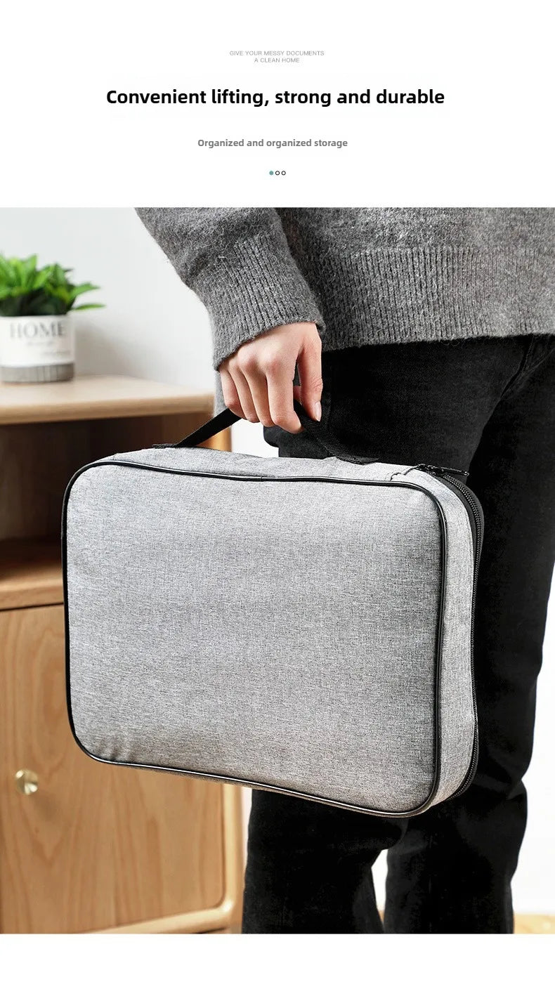 Lockable Document Storage Bag Multi Compartment Passport Card Certificate Organizer Travel Household Important File Box