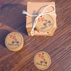 100pcs Thank you With Red Heart Gift Tags Wedding Party Paper Hanging Tags Price Label Handmade Package Hang Tag Cards