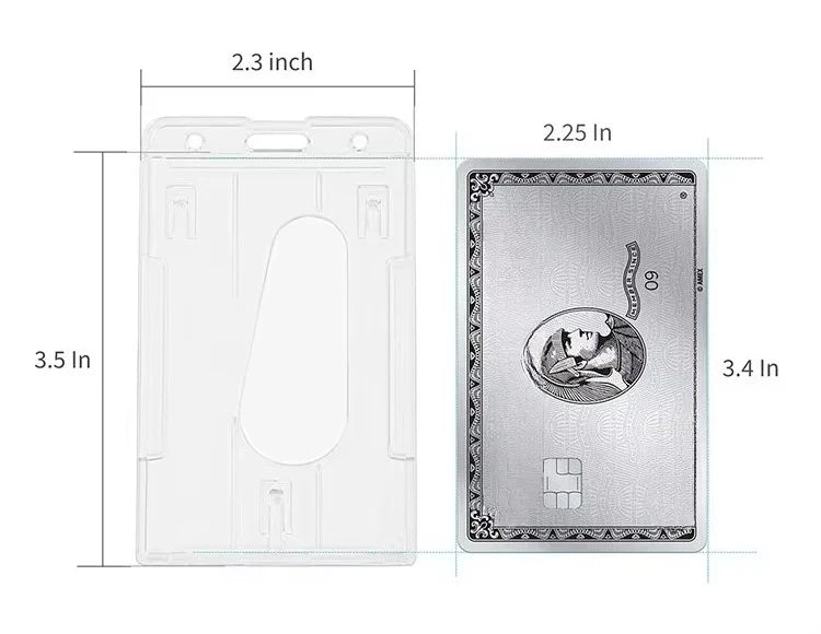 1 Pcs Aluminum Alloy Card Cover Case Bank Business Work Card Holder with ABS Retractable Badge Reel Credit ID Card Badge Bag