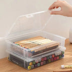 Portable A4 A5 File Organizer Multifunctional Transparent Document Storage Container Dustproof File Box Home Office Supplies