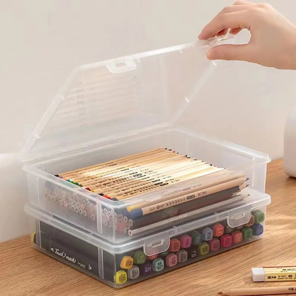 Portable A4 A5 File Organizer Multifunctional Transparent Document Storage Container Dustproof File Box Home Office Supplies
