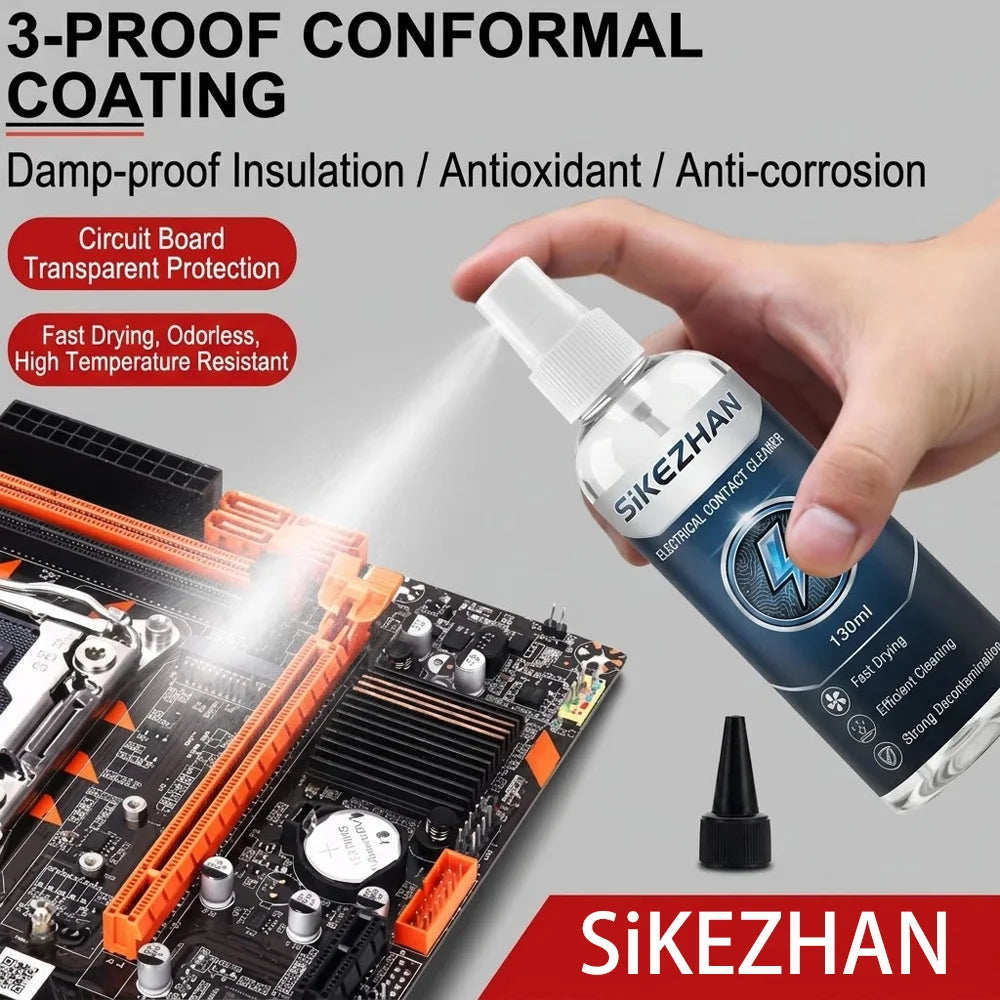 130ml Electrical Contact Cleaner, Fast Drying Circuit Board PCB Cleaner Spray, Remove Oxide for Electronic Repair SIKEZHAN
