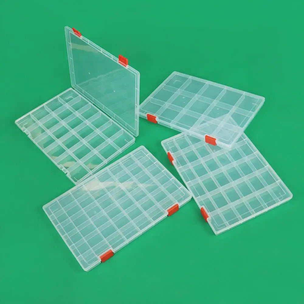 15/24/36/48 Grids Clear Box Thickened Transparent Plastic Jewelry Elastic Band Storage Box Display Organizer Tool Storage Case