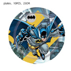Batman Block Birthday Party Supplies Decoration Tableware Tablecloth Paper Cup Plate Napkin Cake Topper Kids Favors Gifts
