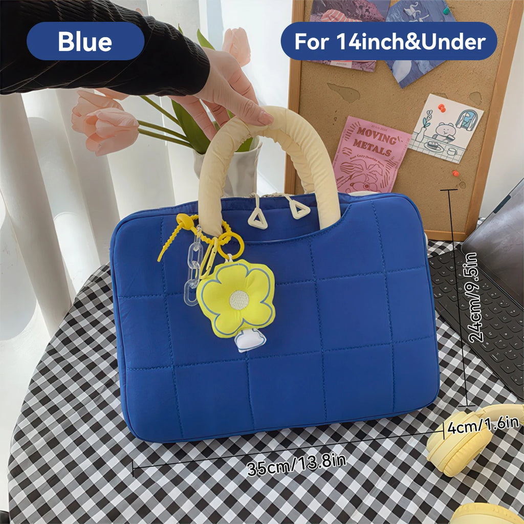 Lightweight Puffy Laptop Sleeve 14/16 Inch Commuter Laptop Briefcase Notebook Sleeve Notebook Case Portable Handbag for Women