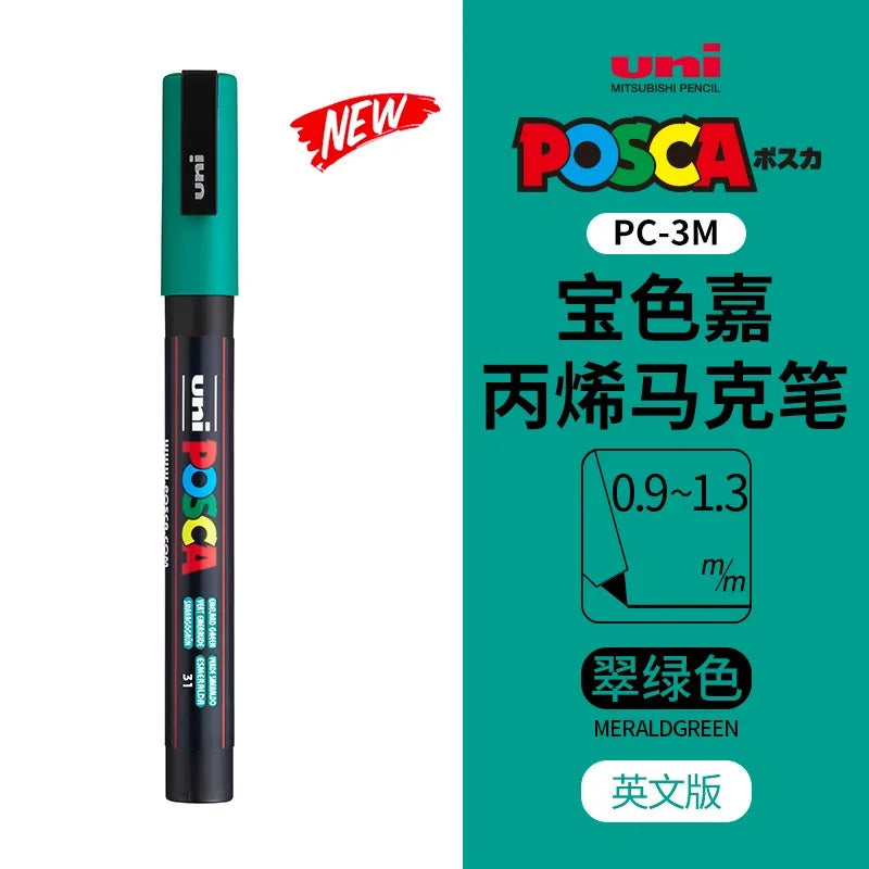 uni POSCA POP Water-Based Marker,Assorted Colors PC-1M/3M/5M 0.7~2.5mm Tips Professional Acrylic Paint Pen for Artists&Designers