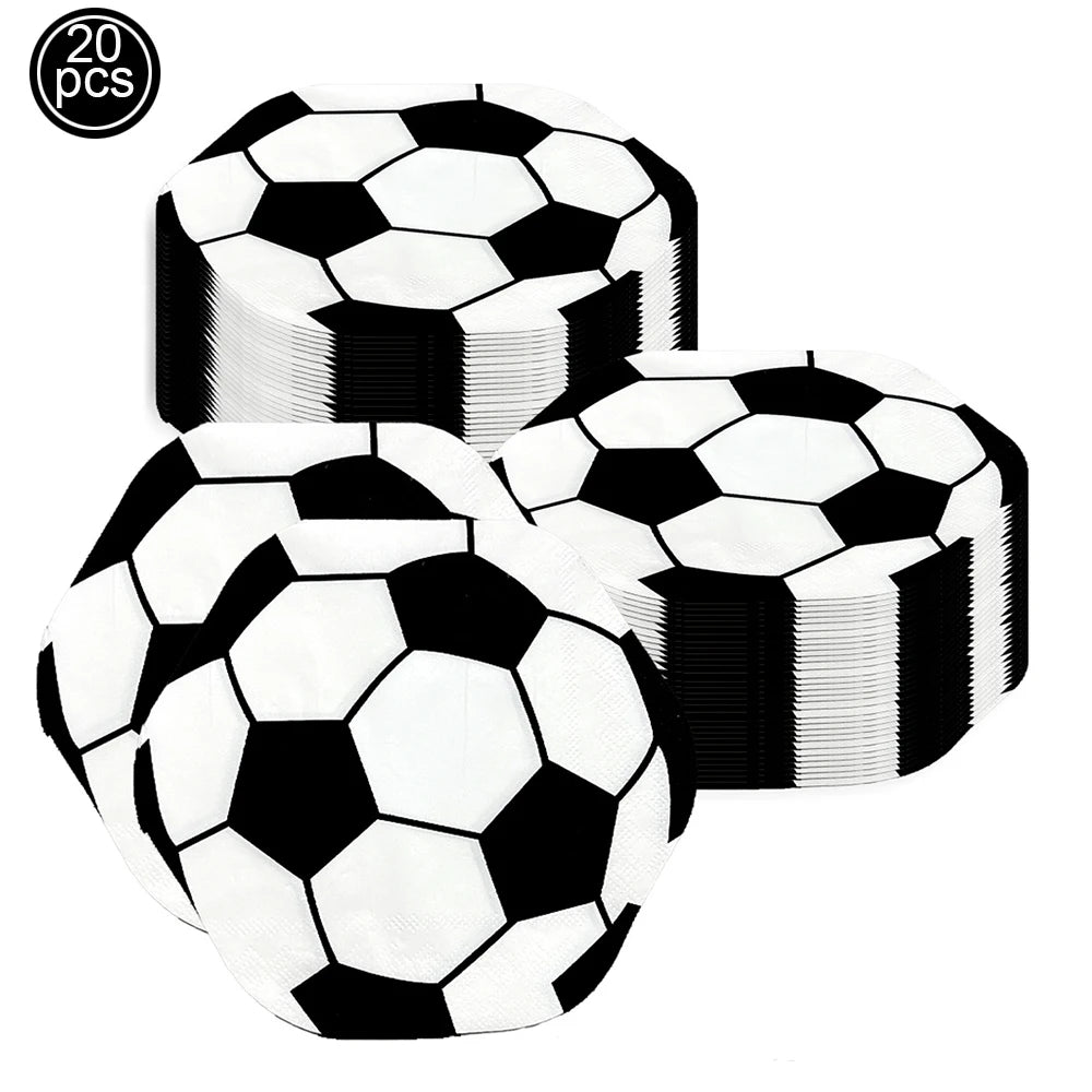 Soccer Party Disposable Tableware Paper Plates Cups Napkins Tablecloth Soccer Birthday Party Decoration