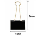 10PCS Metal Paper Clip 19 25 32 41 51mm Foldback Metal Binder Clips Black Grip Clamps Paper Document Office School Stationery