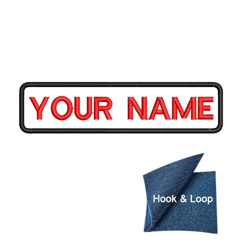 1PC 10cmX2.5cm Custom Personalized Name Embroidered Patch Number Stripes Badge Tags Armband Iron On Backing Hook & Loop Backing