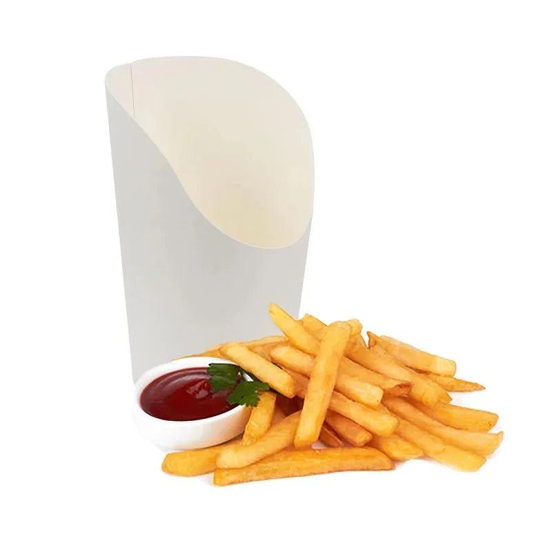 50/100PCS Disposable French Fries Cups Kraft Paper Snack Cups Ice Cream Waffles Dessert Catering Party Food Containers Supplies