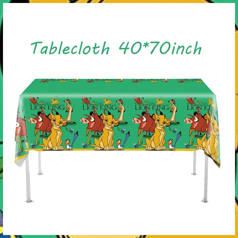 Lion King Birthday Party Decoration Lion Disposable Dinnerware Tablecloth Cup Plate 3D Balloon for Kids Baby Shower Supplies