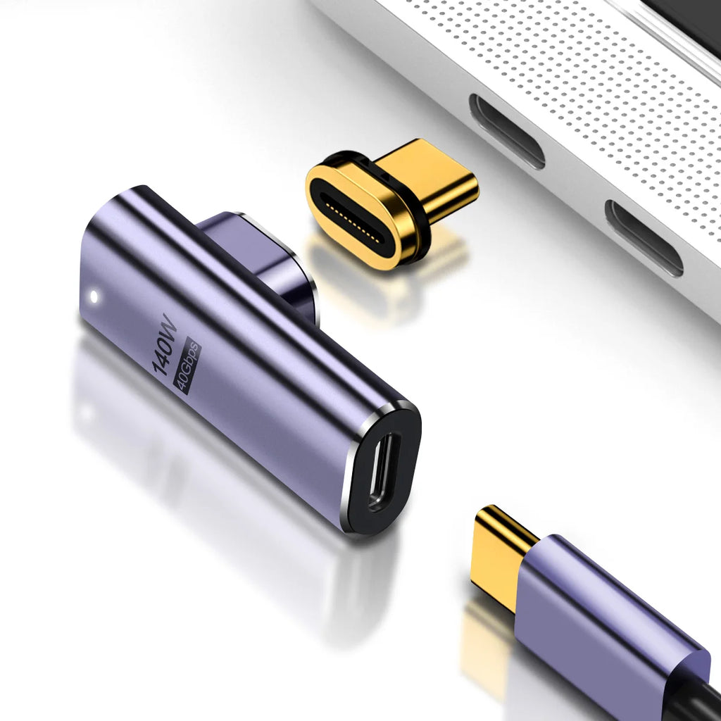 140W USB4.0 40Gbps Thunderbolt3 Magnetic Type-C OTG USB C To USB-C Fast Charge Magnet Converter Cable 8K@60Hz USB Type C Adapter