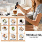Electric Milk Frother Handheld Foam Maker for Coffee Cappuccino Latte Hot Cold Foam Stainless Steel Whisk Drink Mixer Tool