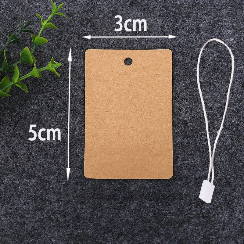 100PCS Packaging Label Brown/White DIY Thank You Clothes Gift Tag Wedding Decorating Jewelry Packaging Handmade Price Labels