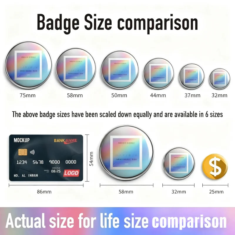 Diy Round Badge Custom Own Tinplate Brooches Personalized Photo Handwriting Text or Graphic Pins Acccessory Gifts for Boys Girls