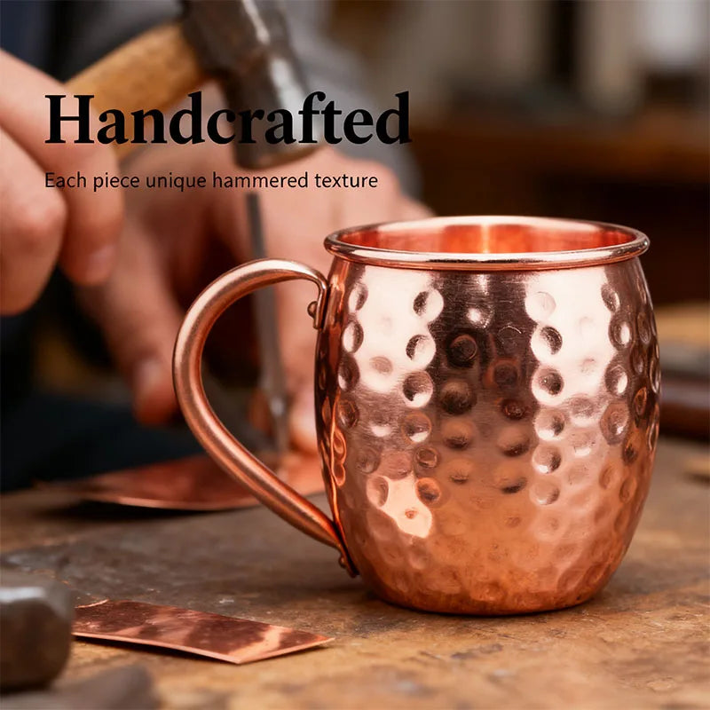 100% Copper Moscow Mule Mug Durable Coppery Beer Mugs 350ml Coffee Mug Milk Cup Pure Copper Bar Cup Drinkware