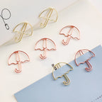 20pcs Umbrella Shape Paper Clip Creative Cute Bookmark Metal Color Cartoon Paper Clips For Planner Office Stationery
