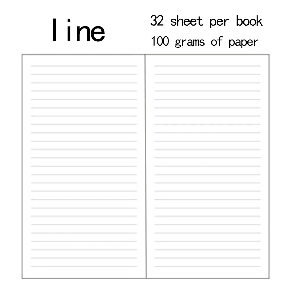 3-Piece A5/Standard Size Refill Inserts For Traveler'S Notebook - Portable Passport Style, 32 Sheets (64 Pages) Each