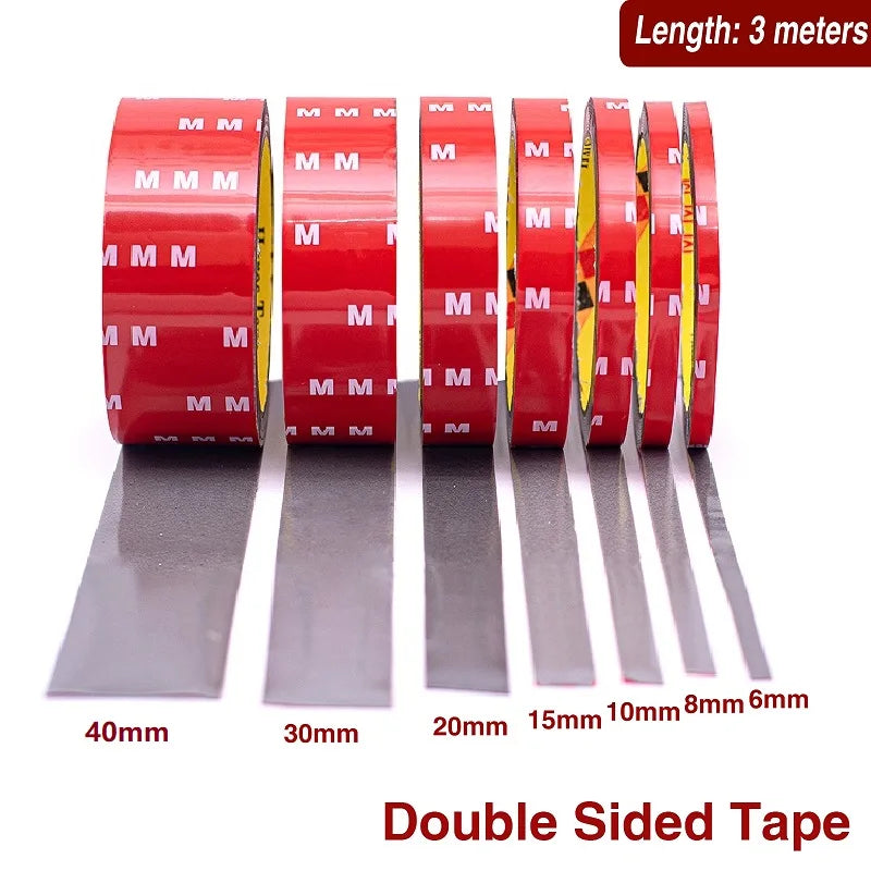 300CM Strong Permanent Double Sided Tape Acrylic Foam Adhesive Waterproof High Temperature Tape Sticker for Car Indoor Decor