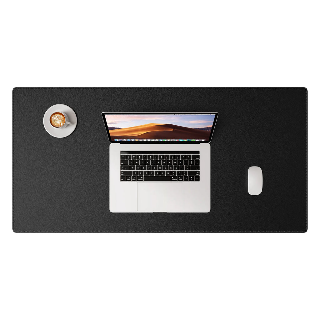 Desk Pad Protector, Mouse Pad, Office Desk Mat, Non-Slip with Stitched Edges PU Leather Desk Blotter for Office Home School