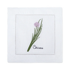 New Embroidered Herb Cocktail Napkin, Pure Linen, Lavender, Rosemary, Mint，Sage，Natural, Elegant, Tea Napkin, 15x15cm,