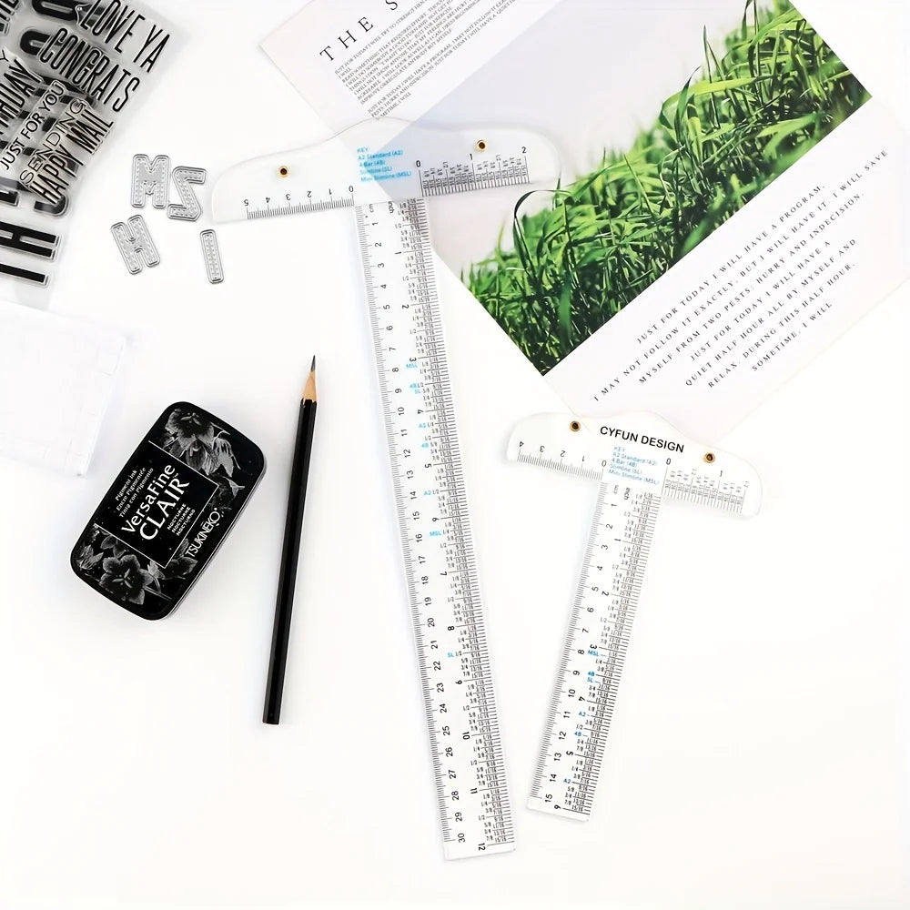 Precision 6 & 12 Acrylic T-Square Ruler – Perfect Alignment Tool for Crafting, Cardmaking, and Scrapbooking