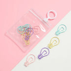 10Pcs Creative Metal Paperclips a Pack Student Candy Color Bookmark Clip Student Stationery School Office Supplies